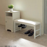 Azuma Crafts Bench, White, Width 31.5 x Height 15.7 inches (80 x 30 x 40 cm), Entrance Bench, 80 TBC-001