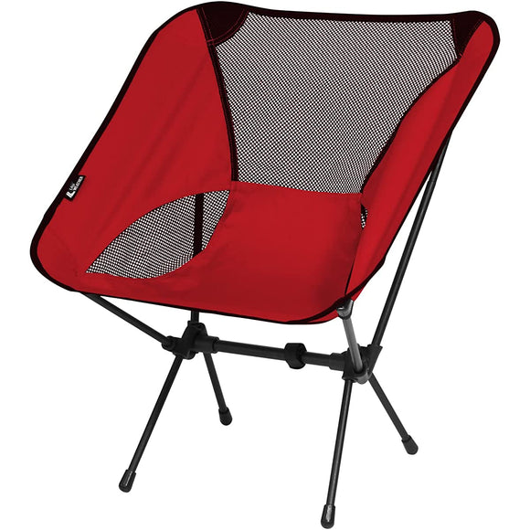 Lad Weather Outdoor Chair, Low Chair, Foldable, Outdoor, Camping Chair, Camping Equipment, Folding Chair (Red)