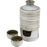 Sake Cooling Set Blue Porcelain Brush Ceramic Mino Yaki