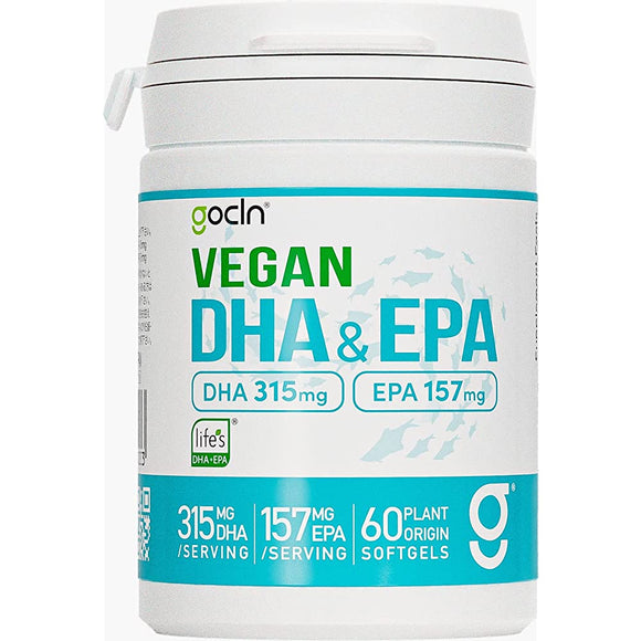 GoCLN (Go Clean) DHA EPA Omega 3 Supplement 100% Vegetable Supplement Extracted from Seaweed Domestic Production Softgel Capsules 60 Grains