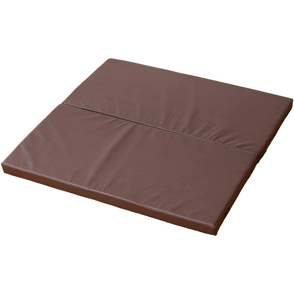 Yamazen IRM-9090F2B (DBR) Play Mat, 35.4 x 35.4 inches (90 x 90 cm), Square, Bi-Fold Type, Dark Brown