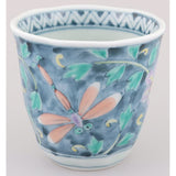 Hasami Ware 009482C227 Hayashi Kyuro Kiln Yumeji Rock Cup Dragonfly