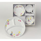 OGISO Peter Rabbit Fleur Tempered Porcelain Dinnerware Set of 4 (Dishwasher and Microwave Safe)