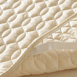 Nishikawa 206700023300 Wool Bed Pad, Semi-Double, Washable, Wool Padding, Non-Slip, Elastic Corners, Made in Japan, Beige