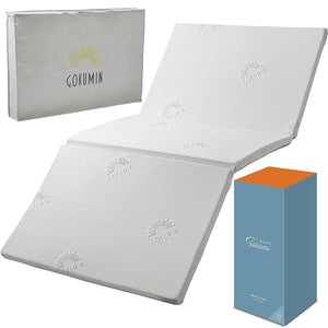 GOKUMIN High-Resilience Foam Mattress, Single, Washable, Made in Japan, Bed Mat, Thickness: 1.4 inches (3.5 cm), Tri-Fold, 36D 150N