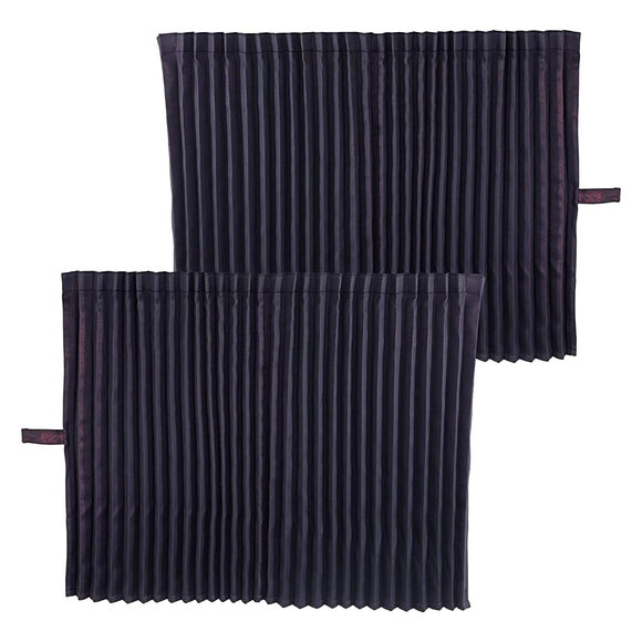 Miyabi MKC-GI-RE Nap (Round) Curtain, Galaxy Grade 1 Blackout, Flame Retardant Treatment, Width 94.5 x Height 33.5 inches (2,400 x 850 mm), Left and Right Set, 50 Hooks, Black x Red