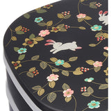 Yamanaka Painted M15402 Heavy Box, Flower Path, 7.0 Shoes, 2-Tier Hors d'Oeuvres (with Tappa and Small Bowl), Black