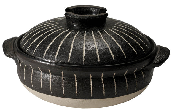 Thermal Falcated Pottery Black Criss Cross Grass No. 6 Pot m7291