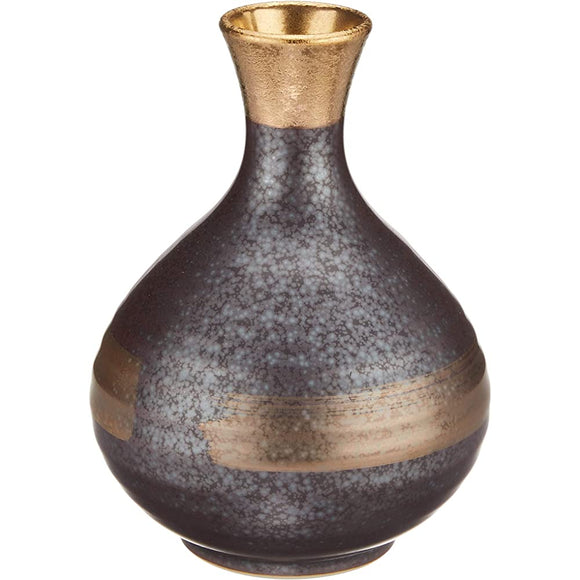 Nihon Quality Equipment Arita Ware Pottery Kiln Tokuri Sake Pot, 1.5 Cups, 9.1 fl oz (270 ml), Gold Brush, Black