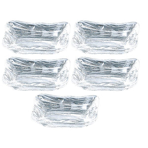 Toyo Sasaki Glass SA530-9 Nagachoko Glacier, Made in Japan, Set of 5, Clear, Approx. 3.9 x 2.4 x 1.2 inches (10 x 6 x 3 cm)