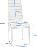 OSJ Dining Chair, Velvet Chair, Dining Chair, Modern, Scandinavian, Dining Chair, Black, 27.6 x 15.7 x 3.9 inches (70 x 40 x 10 cm)