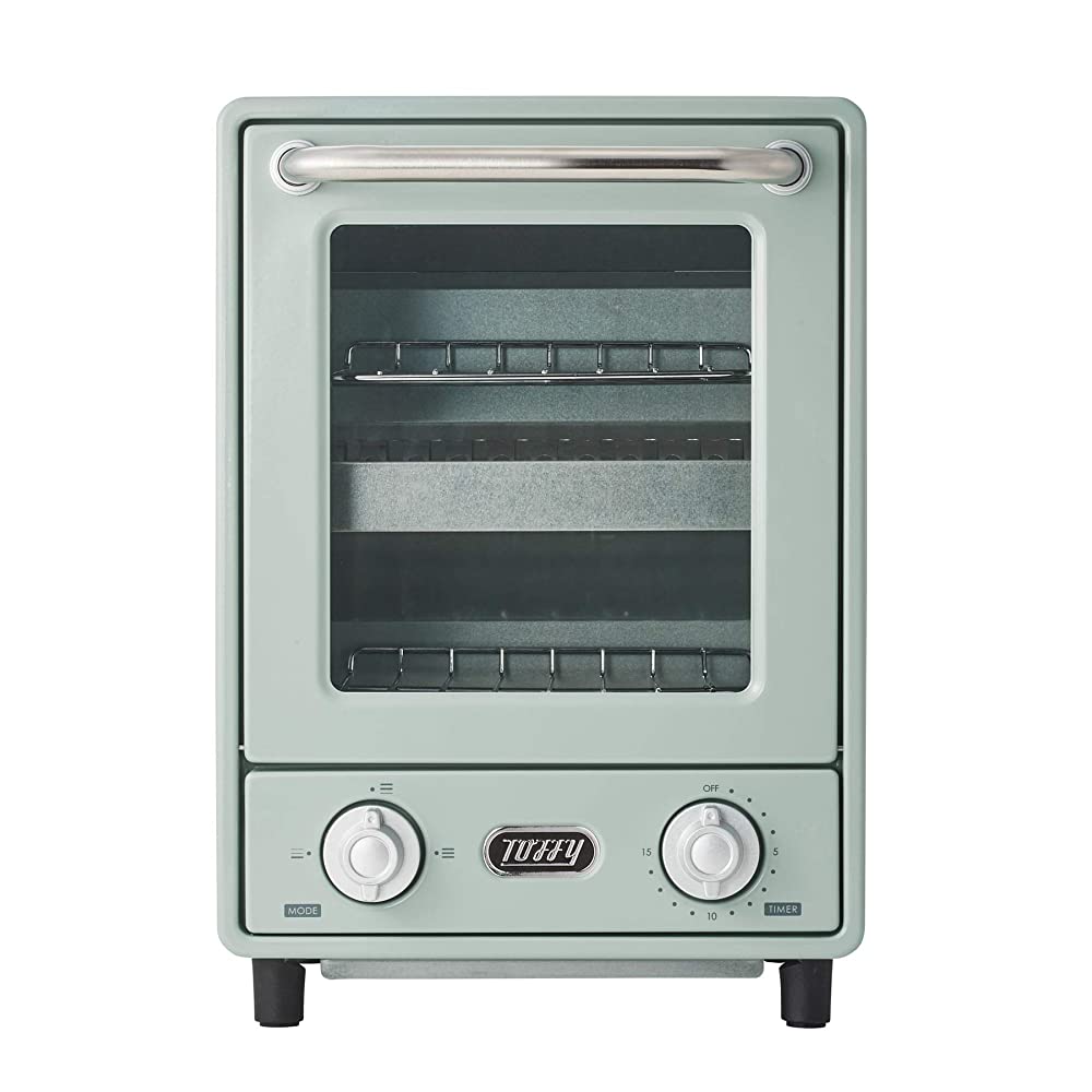 Toffy K-TS4-PA Toaster Oven, Vertical Toaster, 2-Tier Toaster, Slim, Retro