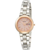 [Seiko Watch] Lucia Solar Day Date Pink Dial SSVN030 Women's Silver