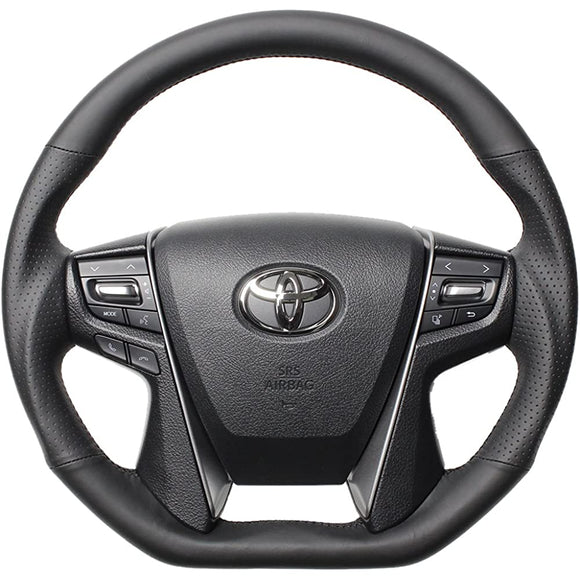 REAL Steering [30 Vellfire/30 Alphard] Premium Series D Shape Nappa All Leather S210-LPB-BK-VEL