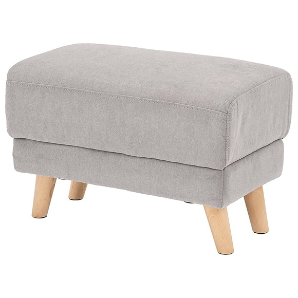 Hagihara Ottoman Stool Sofa for 1 Person Foot Rest Compact Fabric Width 23.6 inches (60 cm), Depth 13.8 inches (35 cm), Height 16.5 inches (42 cm), Gray Bright OT-GY