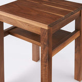 MUJI 82855265 Wooden Side Table BenchPlaqueWalnut Material Width 14.6 x Depth 14.6 x Height 17.3 inches (37 x 37 x 44 cm)