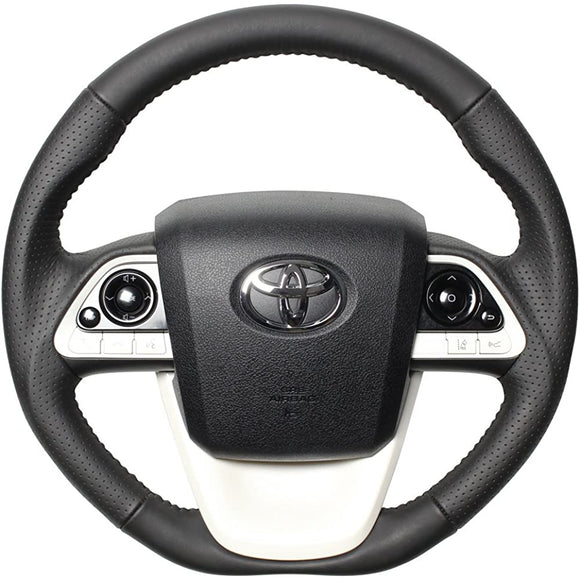 REAL (Real) Steering [Prius (50 series)/Prius PHV (50 series)/Mirai] Original series All leather Black stitch 50-LPB-BK