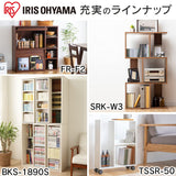 Iris Ohyama CORK-8460 Bookcase, Set of 2, Width 23.6 x Depth 5.9 x Height 33.1 inches (59.9 x 15 x 84 cm), 4 Tiers, Slim, Open Rack, Assembly, Comic Rack, Large Capacity, Natural