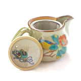 Left Handed Like for Kutani ware [TEAPOT, teapot] Small Camellias and Bird [Back Picture]