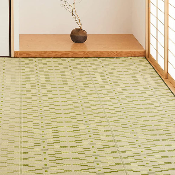 Hagiwara Washable Grass Style Carpet, Green, Approximately 102.8 x 138.7 inches (261 x 352 cm), Willow Rug, Japanese Pattern, Scandinavian, Pet Protection