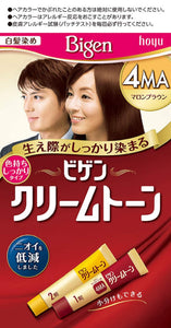 Hoyu Bigen Cream Tone 4MA (Marron Brown) 1st Agent 40g + 2nd Agent 40g