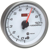 Autogauge Agtasmsw270-80pk PK80 Tachometer, White Face 3 Color Led with Warning/Peak Hold Function