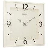 Seiko Clock KX398A Wall Clock, Natural, Radio-Controlled Analog, Square, Ivory, Wood Grain Pattern