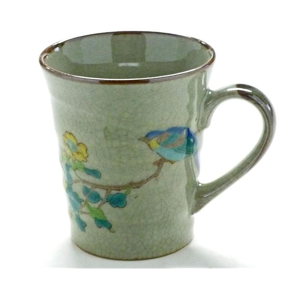 Kutani ware [MUG] Gold thread Plum and Bird [Back Picture]