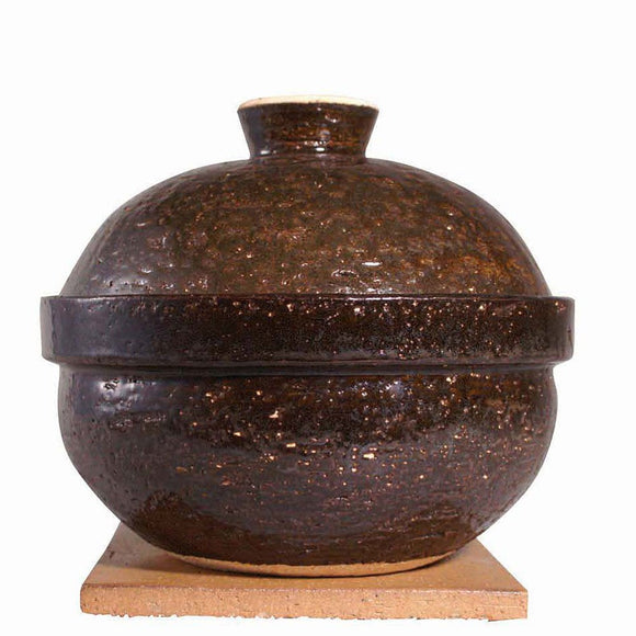 Haseen Pot, Oxidized, Large, Diameter: 10.2 inches (260 mm), Smoked Pot, Iga Yakamoto
