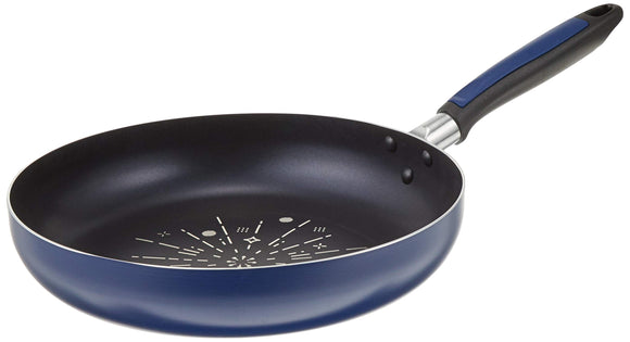 DELISH KITCHEN HB-4255 Pearl Metal Frying Pan, Navy, 11.0 inches (28 cm), Induction Compatible,