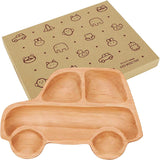 Spice of Life AVLF1070 Wooden Tableware Plate, Kids Wood Tray, Car, PETITS ET Maman, Natural, 11.8 x 9.1 inches (30 x 23 cm), Boxed