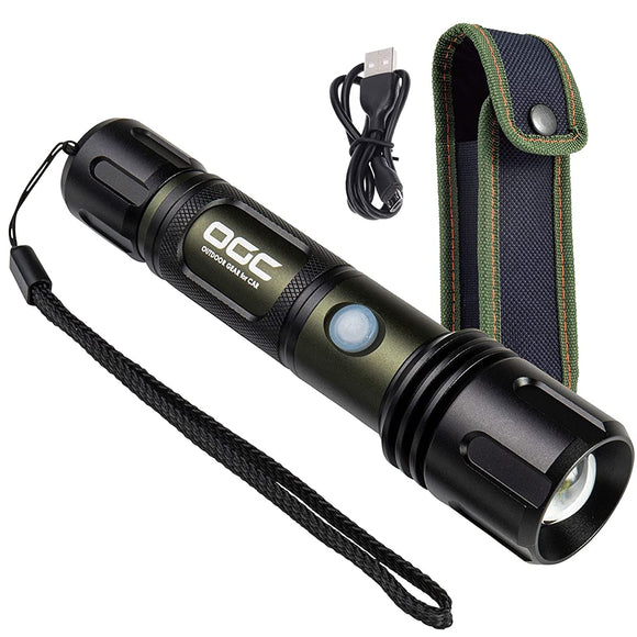 AMON OGC 8621 Flashlight, Illumination Distance Approx. 218.7 Yards (200 m), Olive Drab Color