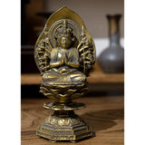 Buddha Statue Chen Kannin Buddha 15.5cm (Old Gold Finish) Buddhist Hideun Makita Prototype _ (born in child) Zodiac Protection Honson Takaoka Copper