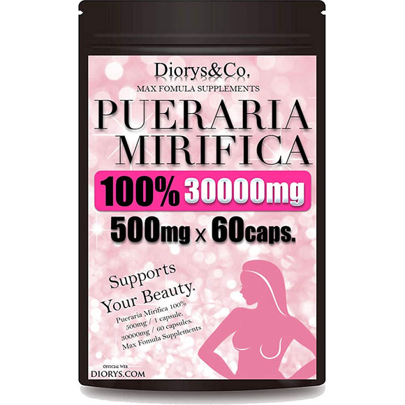 Pueraria Mirifica 100% 30000mg 1 tablet 500mg Pueraria containing 60 capsules 1 bag 30000mg high capacity supplement