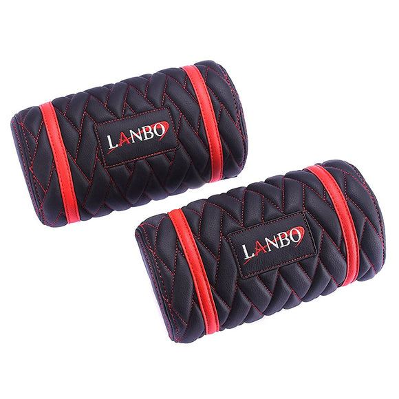 Lanbo Neck Pad Type Luxe (Set of 2) Neck Pad Universal Prius 50 Series Hiace 200 Series Haria- Caravan, Model: LUXE-NP-Red