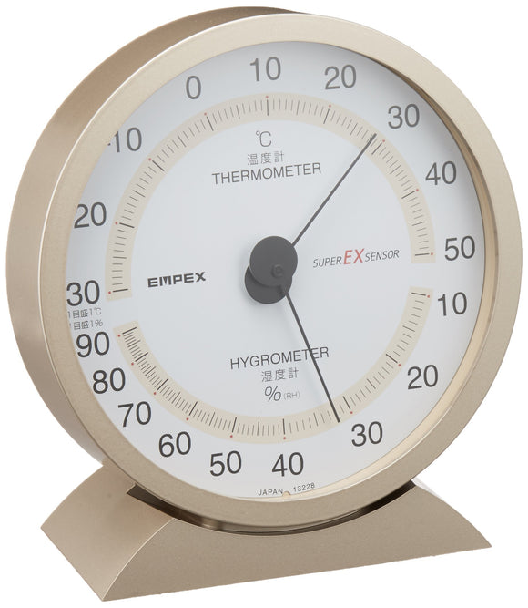 Empex EX-2718 Meter, ThermometerHygrometer, Super EX ThermometerHygrometer, Can be Repositioned, Made in Japan