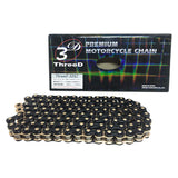 THREE CAT (THREED) QX2 Ring Chain 525Z Black & Gold L