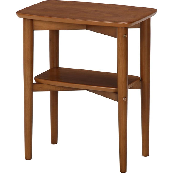 Fuji Boeki 96476 Norn Square Side Table, Width 17.7 x Depth 13.8 inches (45 x 35 cm), Dark Brown