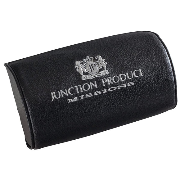 JUNCTION PRODUCE MISSIONS GM214702 NECK PAD with embroiedERED LOGO, Black and Silver
