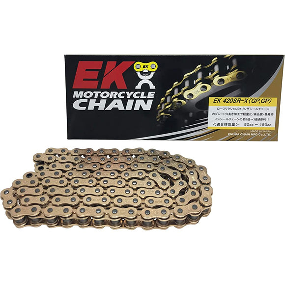 EK (EK) QX Ring Seal Chain 420SR -X Gold 106L [SemiPress Clip Joint] -
