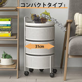 NeutypeChic Rolling Wagon, Rotatable, 4-Tier, Square, White, Easy Assembly, Storage Wagon, Matte Finish, Kitchen Wagon, Tray Wagon, Cart, Freely Moving Gaps