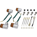 Posh (POSH) Motorcycle Supplies Super Bike Mini Type Winker Exclusive Set W650 ('04 ~) W400 ('04 ~) Estraya ('07 ~) Plating body/Orange lens 016132-33