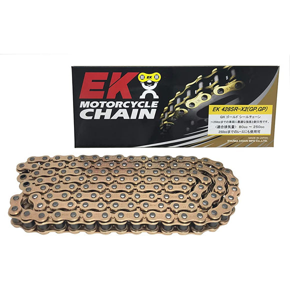 EK (EK) QX Ring Seal Chain 428SR -X2 Gold 108L [Kashime joint] -
