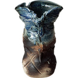 Shigaraki Ware 512-08 Flower Pot, Blue Vidro, Rich Flowers, Width 7.9 x Depth 6.2 x Height 12.2 inches (20 x 16 x 31 cm)