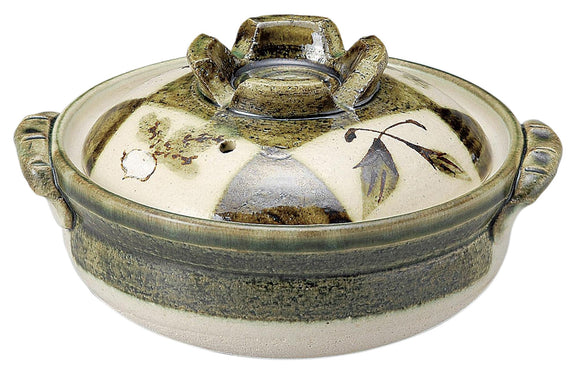 SANKO 14873 Banko Ware Pot, Ichimatsu Yasai 6.7 Inches (17 cm)