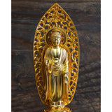 Buddha Statue, Buddha Nyori, 8.9 Inches (22.5 cm), Gold Plated, 24 Gold Plated, Buddhist: Shuumu Makita, Prototype _ "Sodo Sect/Rinjai Sect", Takaoka Copper (Shakanyori/XL)