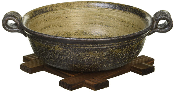 Marui Pottery Iga Ware Hechimon Hitori Pot with Digits Black Persimmon MR-3-3529 18.3 fl oz (550 ml)