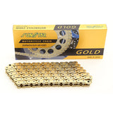 SUNSTAR SS520SKC-108GD Motorcycle Chain, Size 520, 108 Links, Gold Color