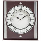 Citizen 8RG622-006 Analog Table Clock, Continuous Second Hand, Wood, Brown