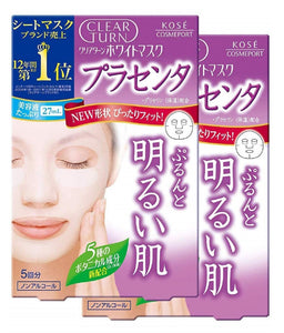 KOSE Kose Clear Turn White Mask Placenta 5 Sheets 2 Pack Leaflet Face Mask